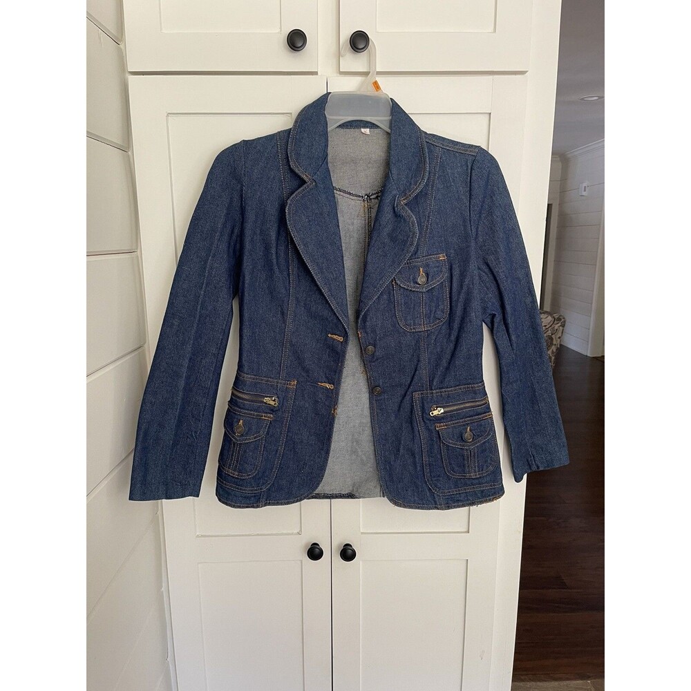 Vintage 1970s Britches N Things Jean Jacket Juniors Size 11 Read Description